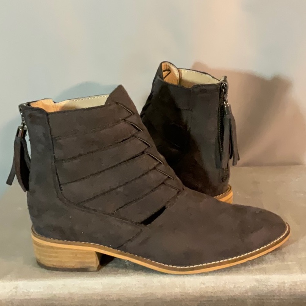 A Rider Girl Faux Suede Ankle Boots